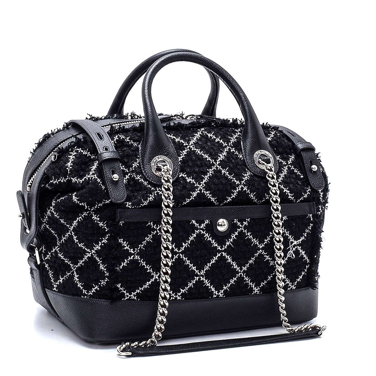 Chanel - Tweed&Leather Bowling Bag